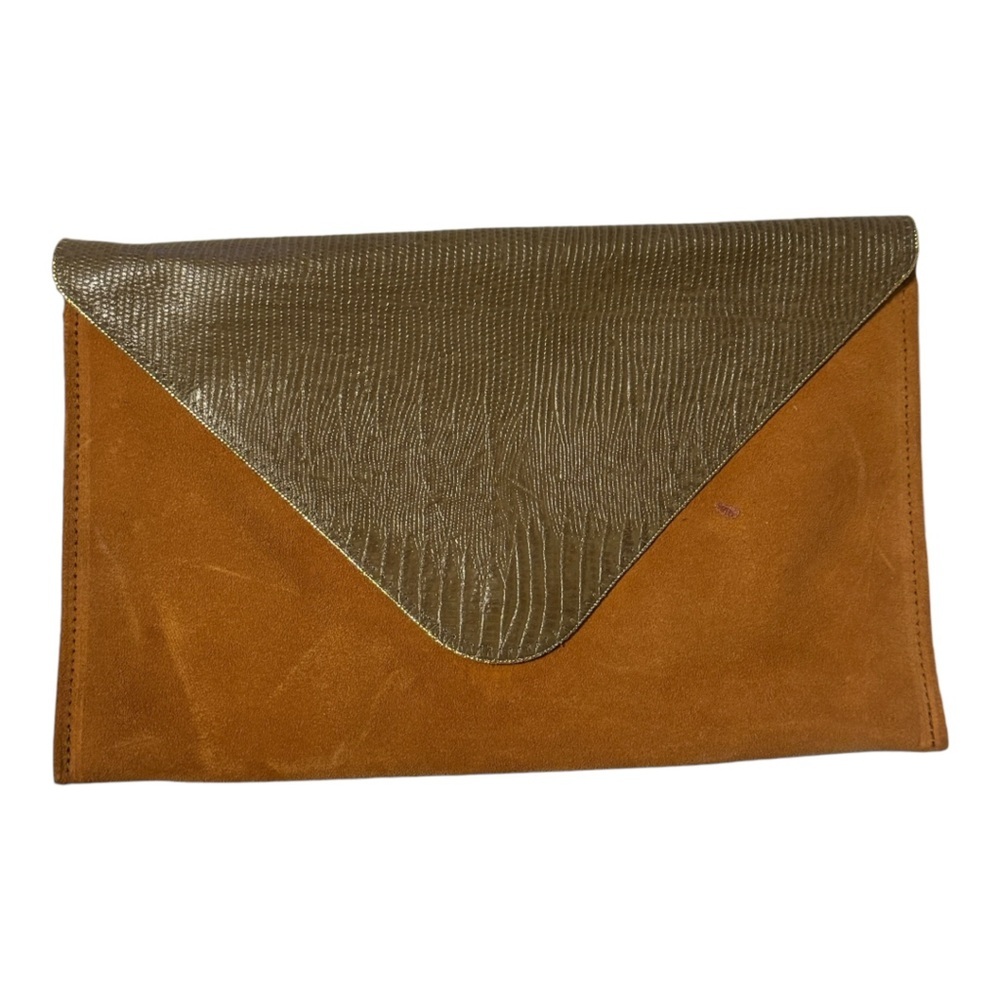 Vintage Jerri Bags Suede and Leather Clutch Purse‎ nwt